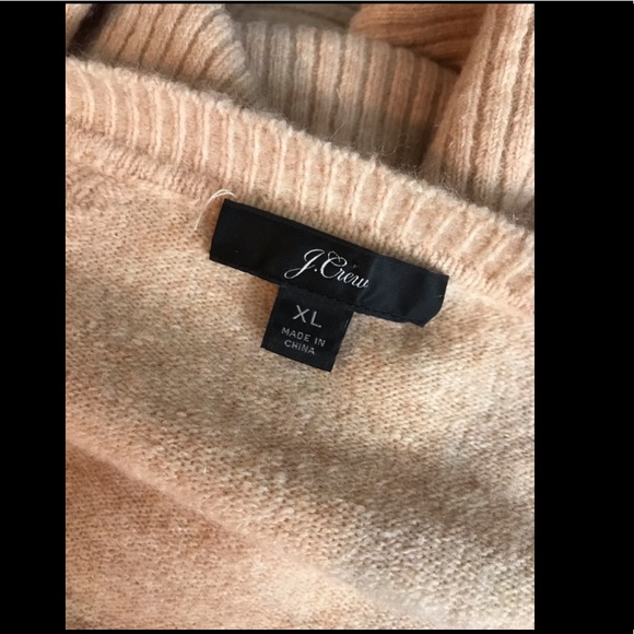 J.CREW V-Neck Sweater in Yarn Tan Beige Brown Super Soft Pullover Cozy Knit Wool - Picture 7 of 11